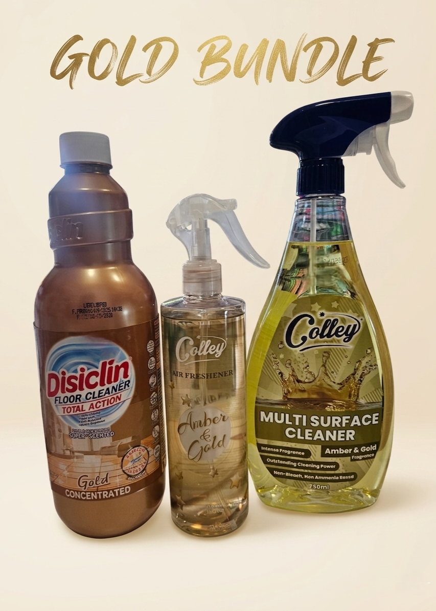 Gold Cleaning Bundle | Luxury Ambar & Gold Home Fragrance Set