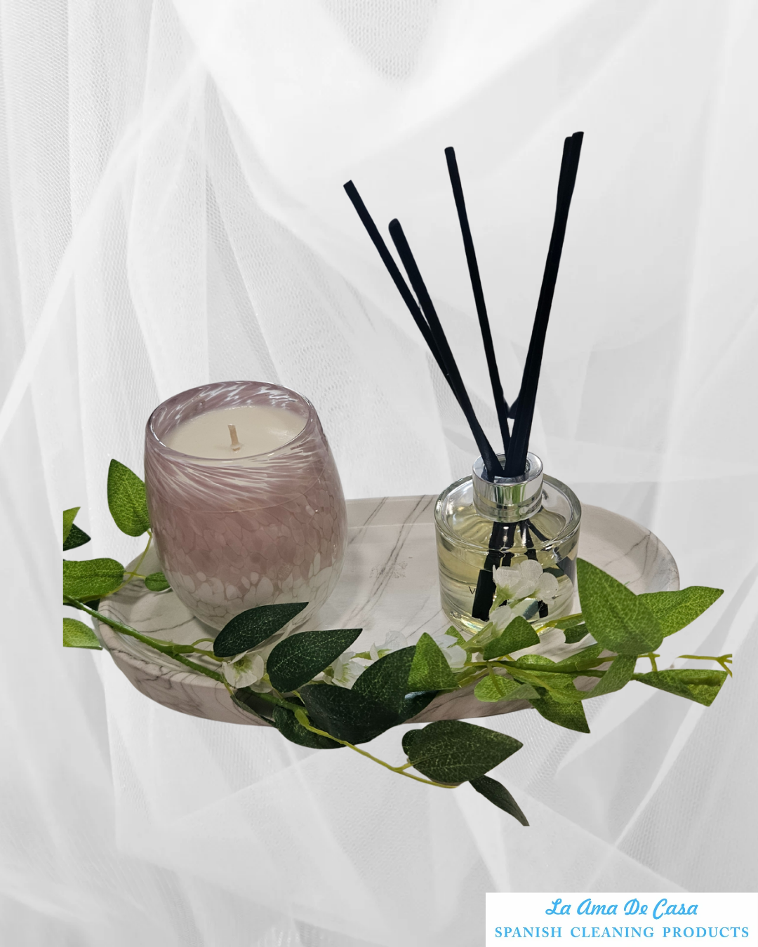 Ceramic grey & white marble effect tray