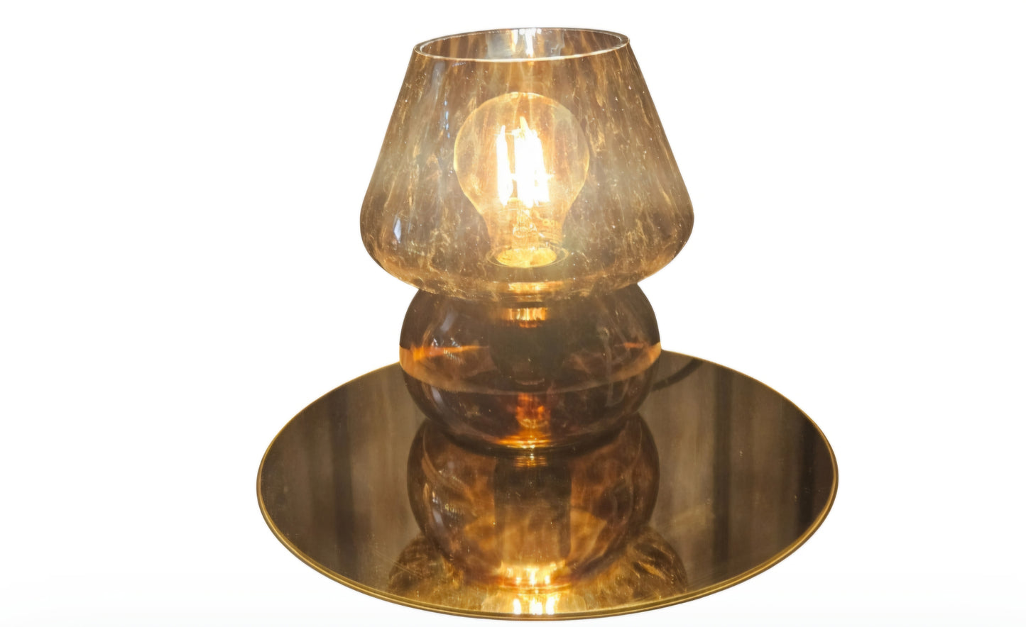 Ambar Glow Brown leopard print Table Lamp – Modern Bedroom & Living Room Lighting