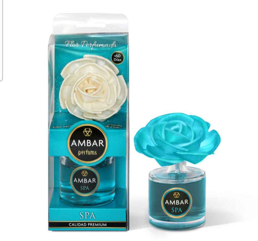 Ambar Deluxe Flower Reed Diffuser – Spa Scent Luxury Home Fragrance – Long Lasting Air Freshener UK