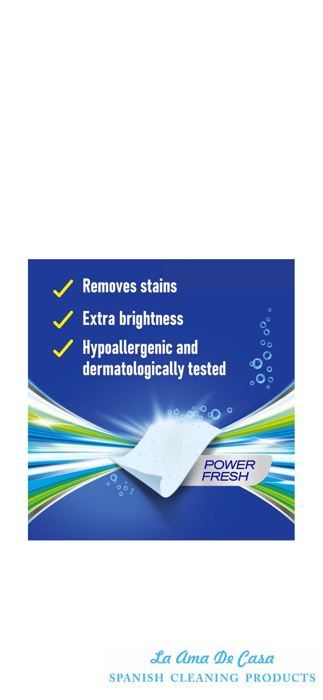 Asevi power fresh Laundry Detergent Sheets – Eco Friendly Washing Sheets – Travel Friendly Laundry Detergent – Spanish Cleaning Product UK