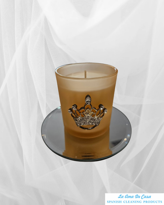 Pastel Frosted Coral Candles : crown