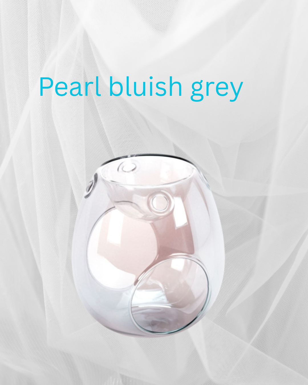 Pearl bluish grey wax melt burner