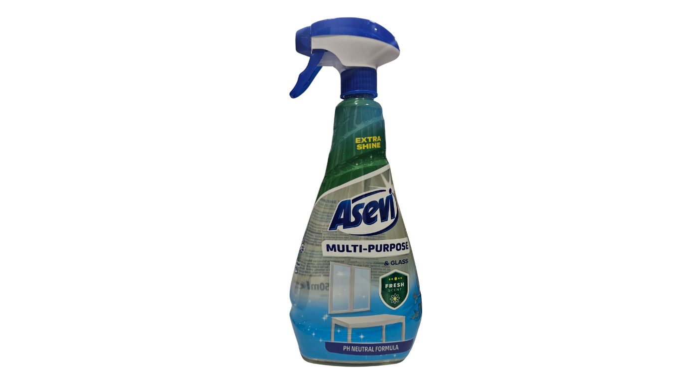 Asevi Glass & Mirror Cleaner Spray 730ml – Multiuse Spanish Cleaning Spray – Streak Free Window Cleaner – Shine Finish UK