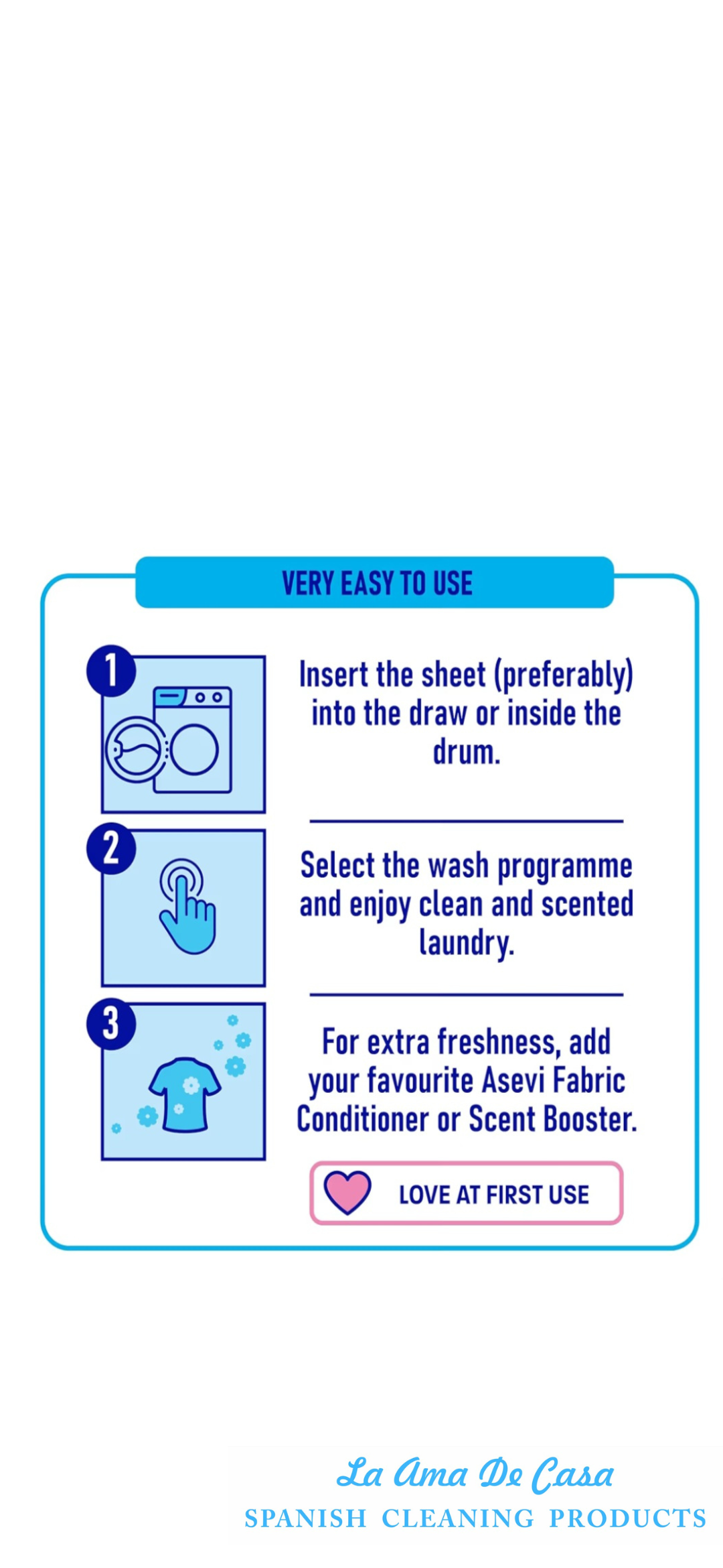 Asevi power fresh Laundry Detergent Sheets – Eco Friendly Washing Sheets – Travel Friendly Laundry Detergent – Spanish Cleaning Product UK