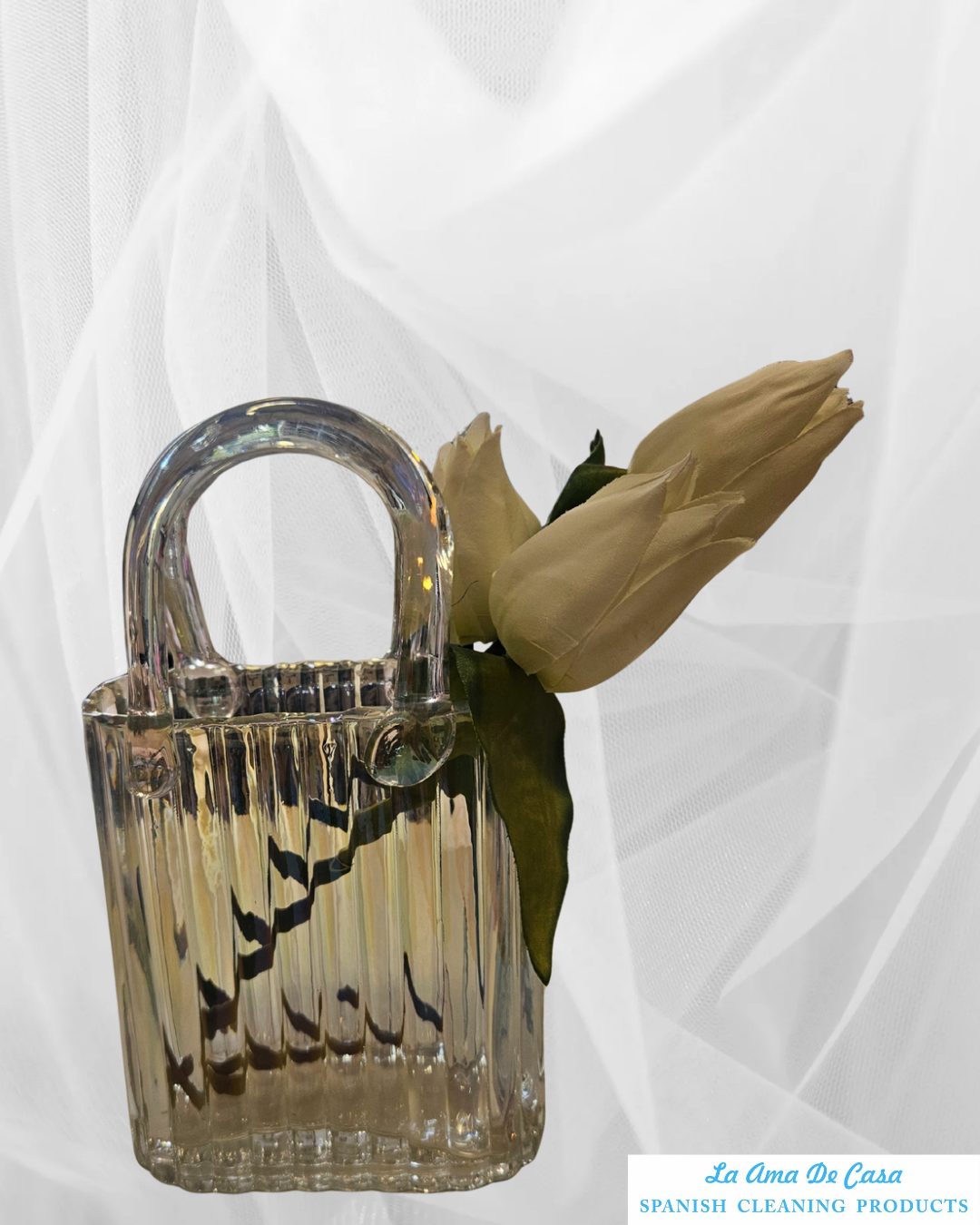 Small glass Handbag vase: Pearl