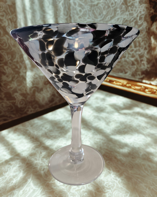 Large Martini Glass: Dalmatian Print