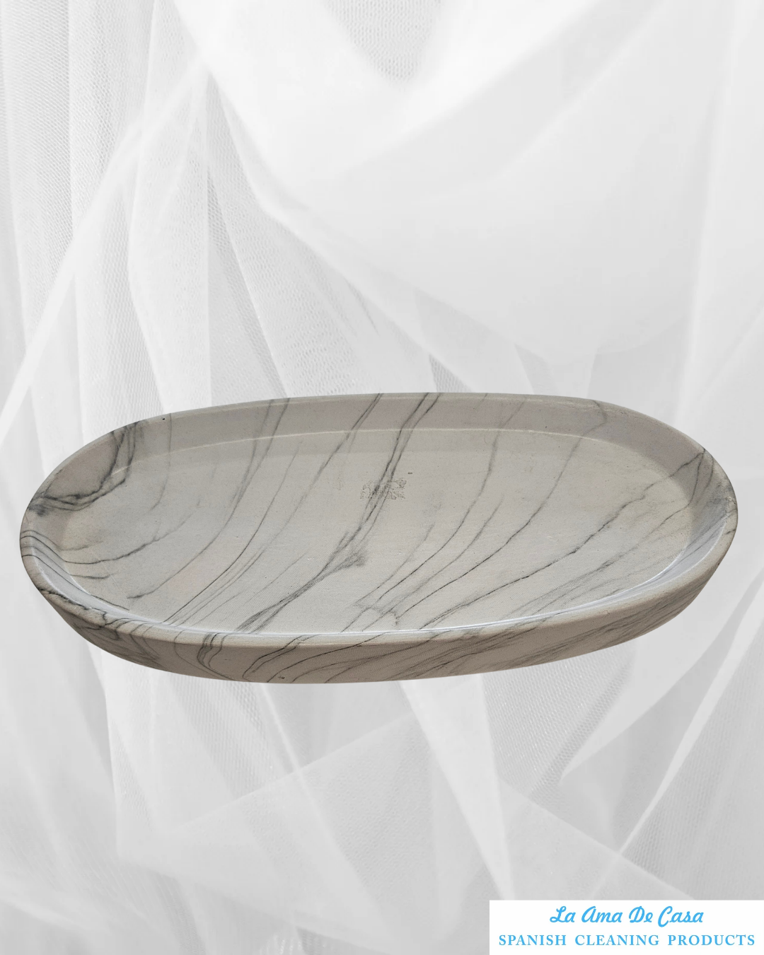 Ceramic grey & white marble effect tray