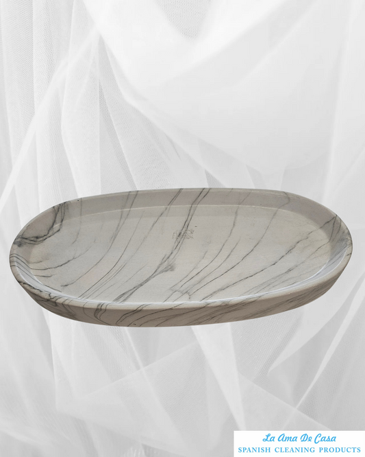 Ceramic grey & white marble effect tray