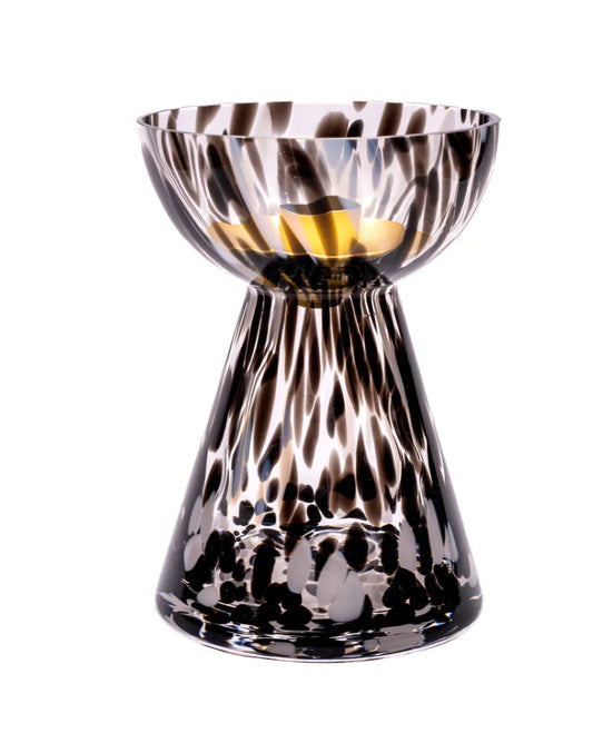 Dalmation Print Pillar Candle Holder – Decorative Home Accessory – Animal Print Home Décor – Stylish Candle Holder UK