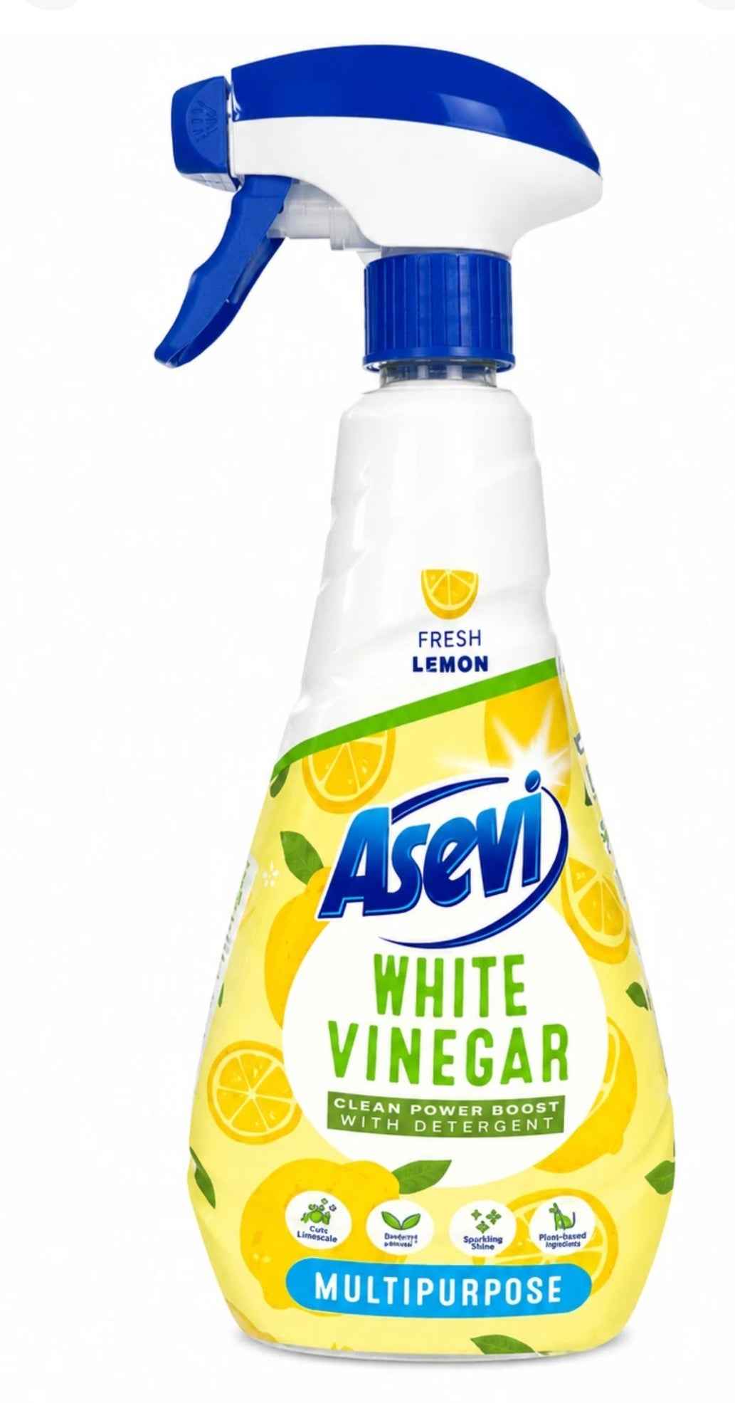 Asevi White Vinegar Cleaner Lemon Spray 750ml | Spanish Multipurpose Cleaner