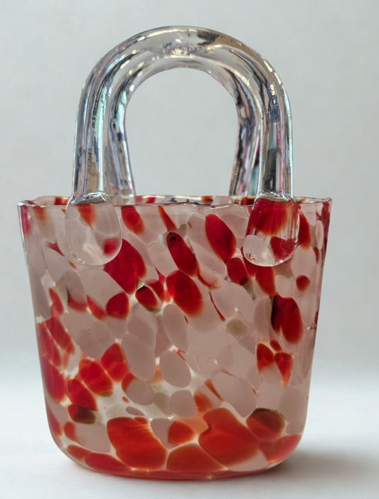 Vine red & Blush pink  Handbag Vase – Elegant Ceramic Flower Vase