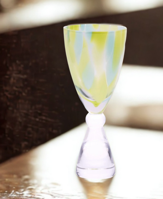 Champagne Glass: Lime Green and Ocean Blue