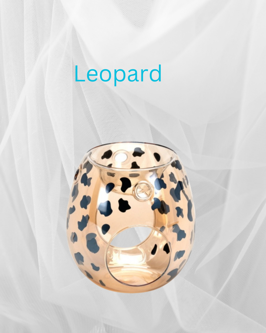 Leopard glass wax melt burner